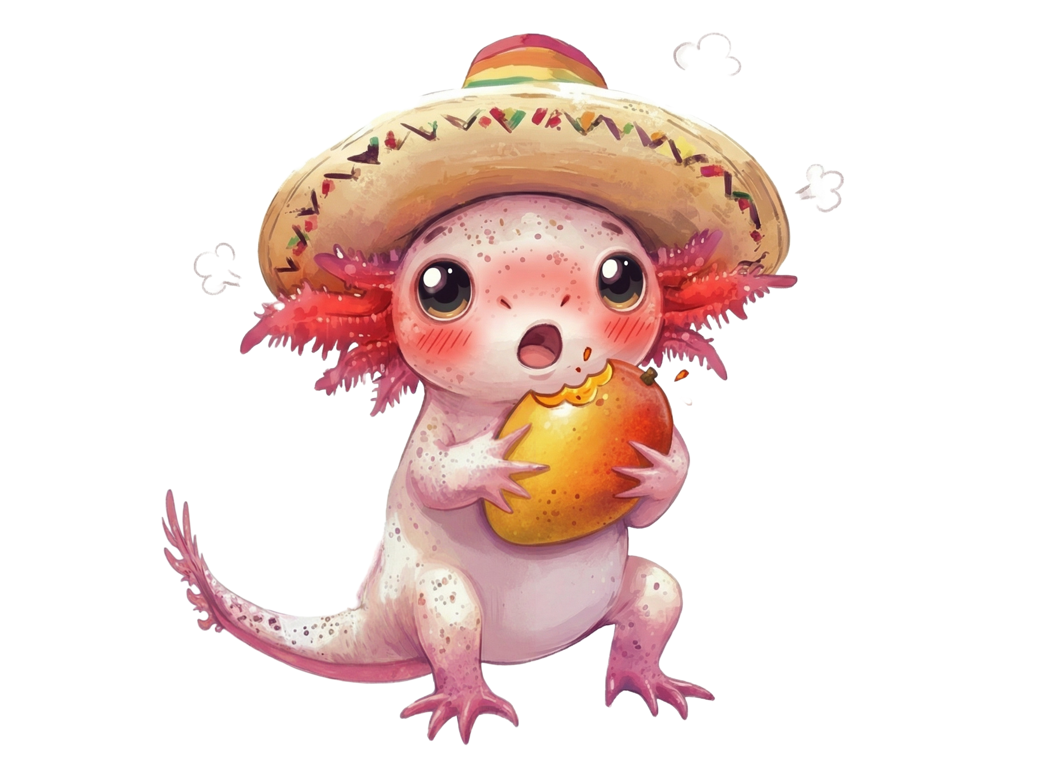 Lito enjoying spicy mango